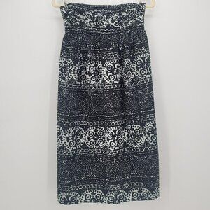 Tabitha Black Gray Boho Strapless Dress Womens 2
